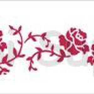 Bordűr stencil E, 60 x 7 cm - rózsa girland