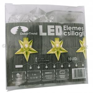 Csillagfüzér elemes, 1 m 10 LED