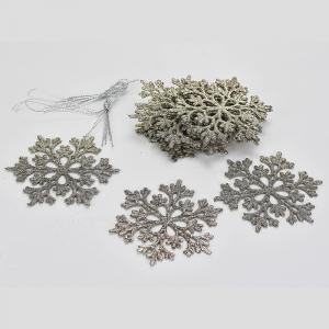 Csillámos hópehely 9,5 cm - pezsgő