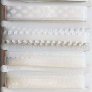 Dekor szalag csipkével 6 x 2 m fehér árnyalatok