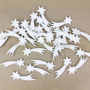 Fa karácsonyi dísz - hullócsillag 4,8 cm 3 db - fehér