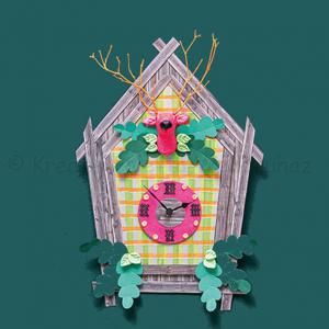 Fa óraalap házikó 34 x 22 cm