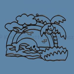 Fényvarázs ablakkép - tengerpart 15 x 12 cm