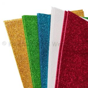 Glitteres öntapadós dekorgumi 2 mm, A4 - vegyes színek 10 db