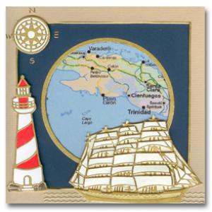 Kontúrmatrica - hajó, arany