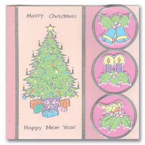 Kontúrmatrica - karácsony, fenyők