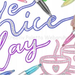 Mágikus filctoll ezüst színű körvonallal, 4 szín