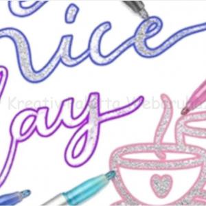 Mágikus filctoll ezüst színű körvonallal, 4 szín