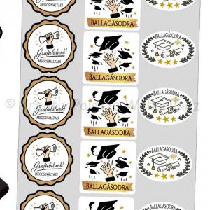 Matrica - ballagásra fekete-arany 18 db