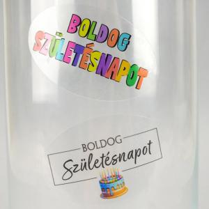 Matrica - Boldog születésnapot 24 db - átlátszó