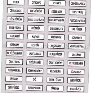 Matrica - fűszerek 56+8 db