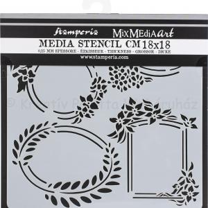 MEDIA Stencil 18 x 18 cm/ 0,25 mm - cimkék