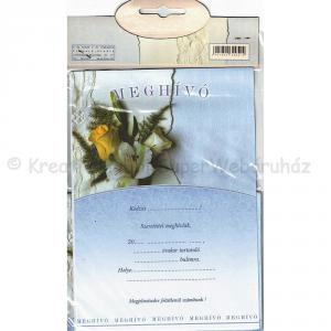 Meghívó borítékkal 6 db - virágos