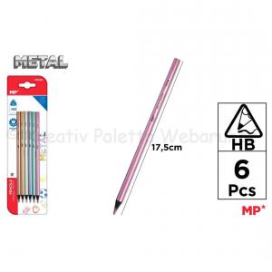 Metál színű színes ceruza készlet 6 db/cs