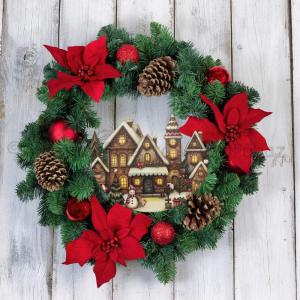 Nyomtatott dekorkarton - havas házak