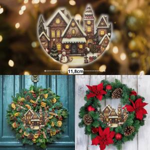 Nyomtatott dekorkarton - havas házak