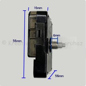 Óraszerkezet akasztóval, klasszikus mutatóval 6 mm  tengelyhossz