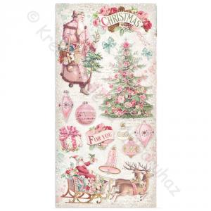 Papírkészlet 15 x 30,5 cm - karácsony pink