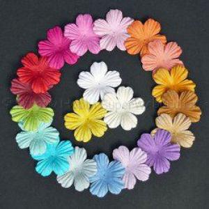 Papírvirág - virágszirmok nyári színek, 3 cm 100 db