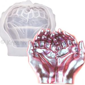 Professzionális szilikon öntőforma - kéz formájú tál 15,5 x 16 x 7 cm