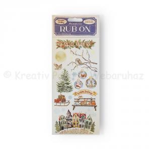 Rub-on, feldörzsölhető matrica - Winter Valley - tél