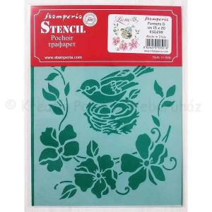 Stencil D, 20 x 15 cm - madárfészek