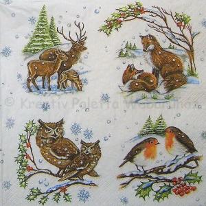 Szalvéta - állatok télen