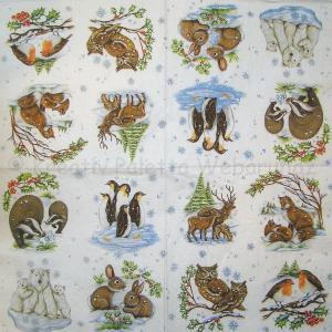 Szalvéta - állatok télen