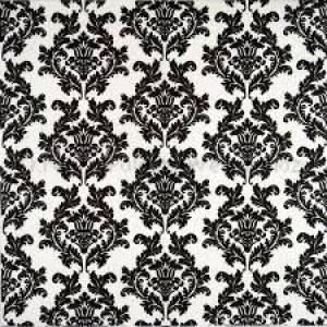 Szalvéta - barokk tapétaminta fehér-fekete