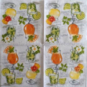 Szalvéta - gyümölcskoktél -  Four Cocktails
