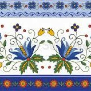 Szalvéta - hímzés népi motívum, Kashubian Folk 8