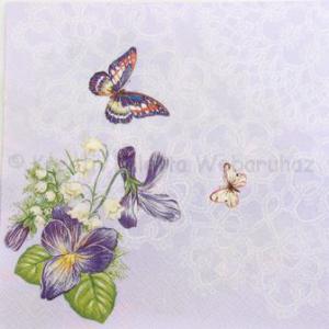 Szalvéta - ibolya és gyöngyvirág