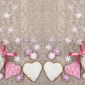 Szalvéta - karácsonyi gömbök és szivek