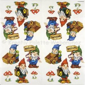 Szalvéta - kerti törpék