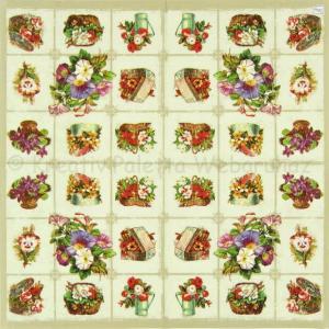 Szalvéta - kerti virágok