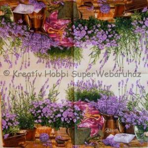 Szalvéta - levendula - Blooming Levander Violet