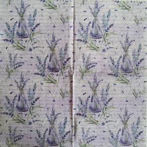 Szalvéta - levendula üvegben, írással