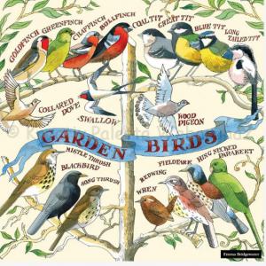 Szalvéta - madarak a kertben