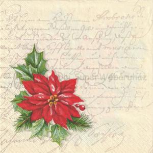 Szalvéta - mikulásvirág - Poinsettia Composition