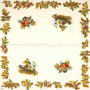Szalvéta - őszi bordűr madarakkal