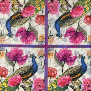 Szalvéta - páva és virágok