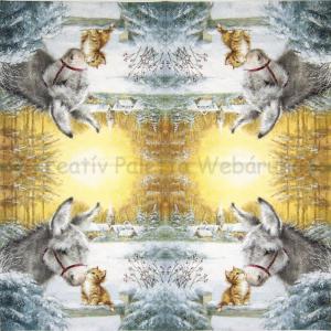 Szalvéta - szamár és cica