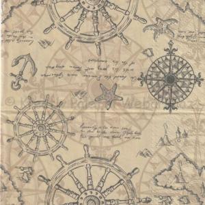 Szalvéta - tengeri térkép vintage