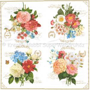 Szalvéta - virágcsokor 4 különböző - Flowers Bouquet 