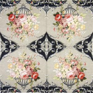 Szalvéta - virágcsokor kaspóban