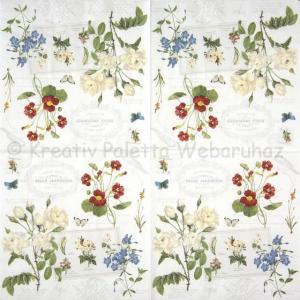 Szalvéta - virágok a kertből