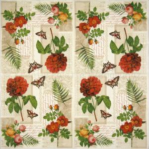 Szalvéta - virágok és pillangók