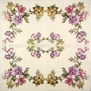 Szalvéta - virágok, krém