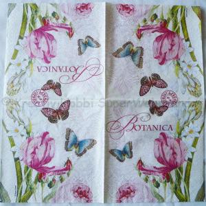 Szalvéta - virágok pillangókkal - Botanica