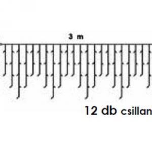 Szikrázó jégcsapfüzér 101 LED, 3 m x 0,4 m - toldható